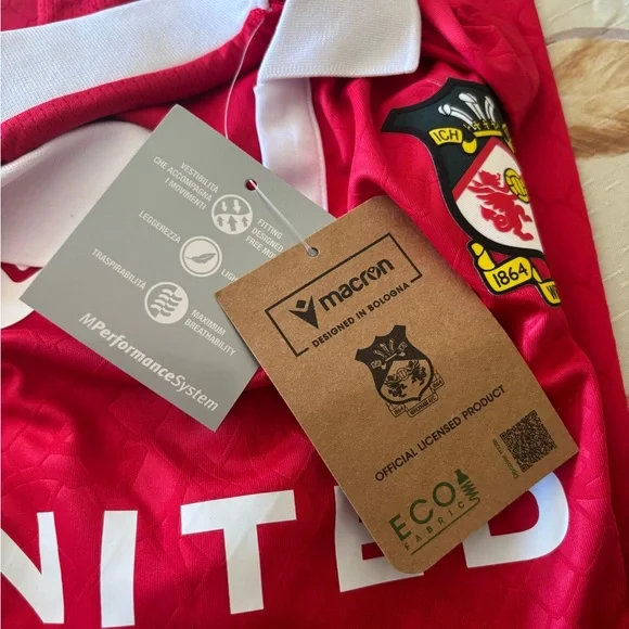 Wrexham AFC Home Shirt Jersey Macron NWT L - Picture 5 of 6